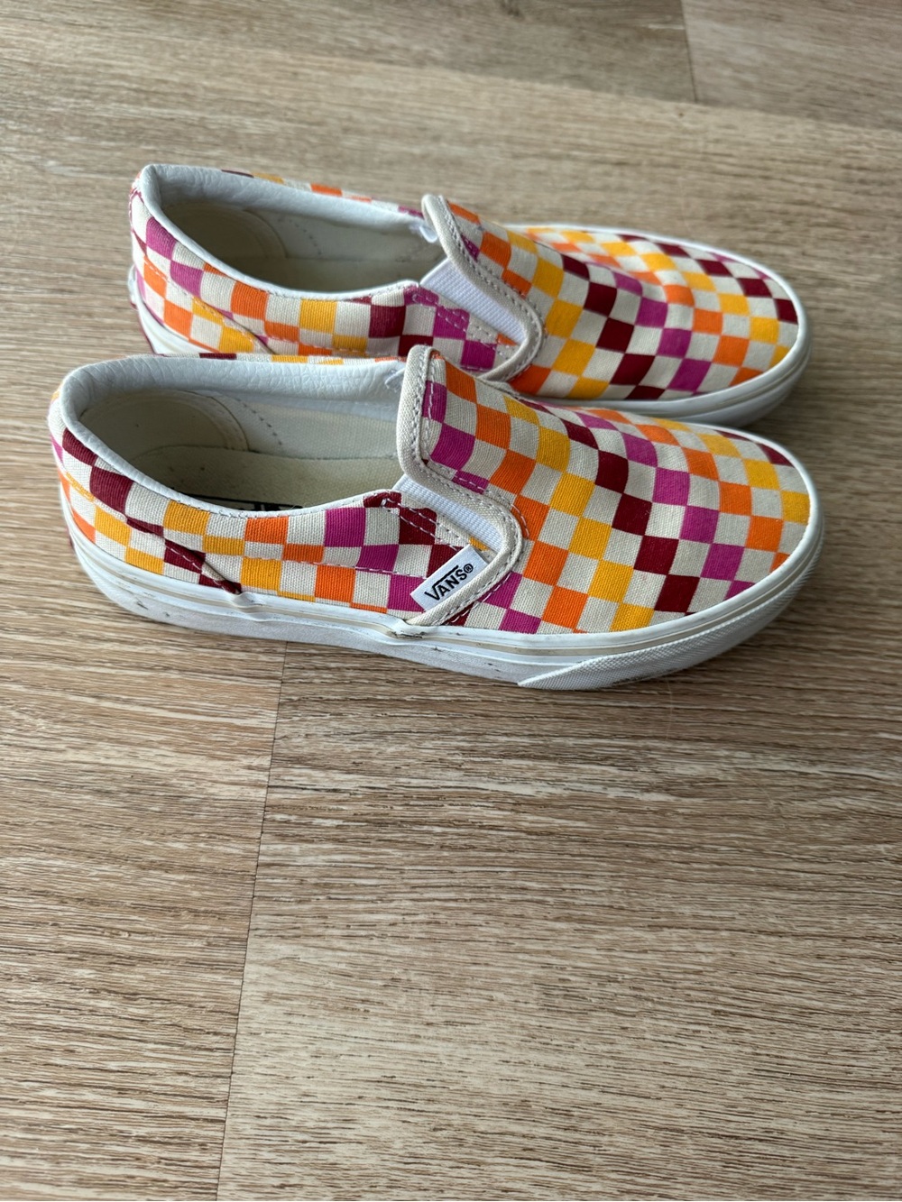 Little girls checkered Vans